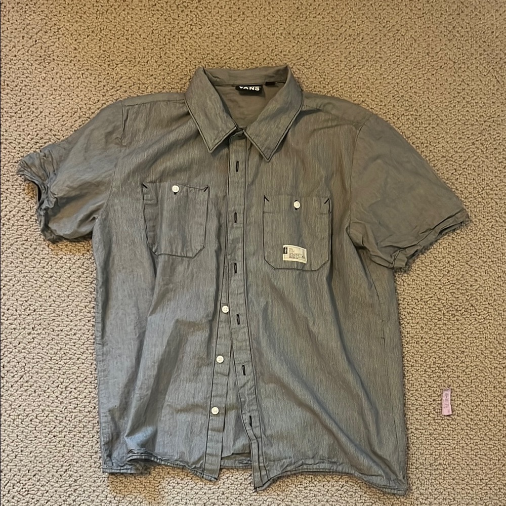 Vans Gray Casual Button Down Shirt